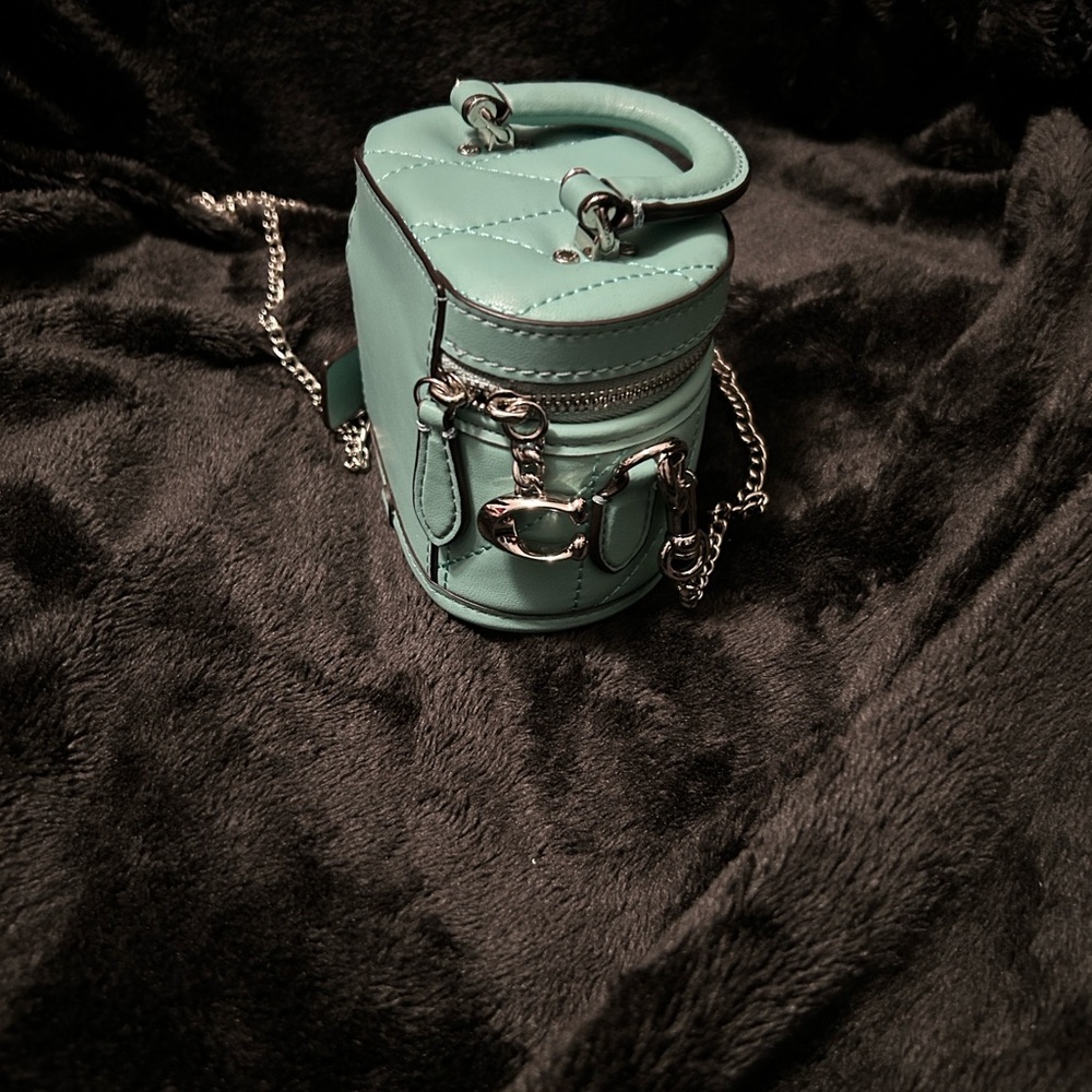 Coach Mini Bag in Teal with Silver Accents - Picture 2 of 11